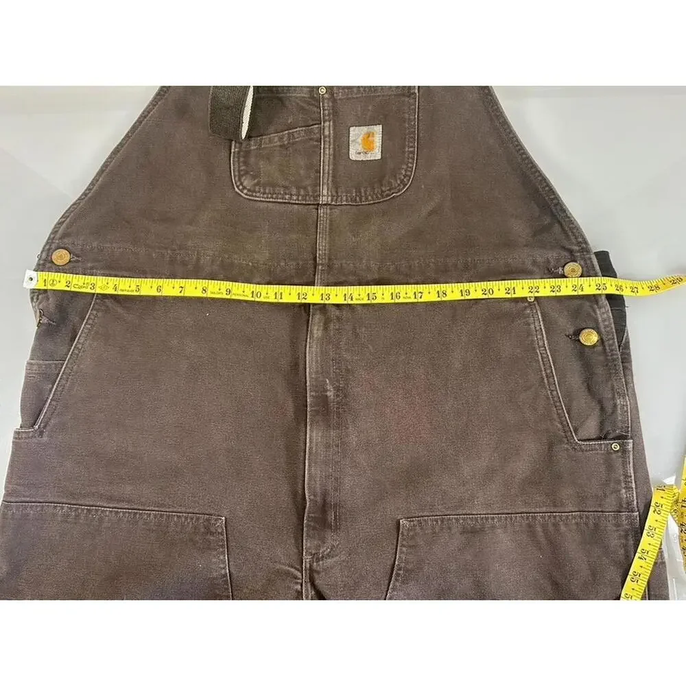 Carhartt Brown Denim Overalls 52/30 - Picture 11 of 14